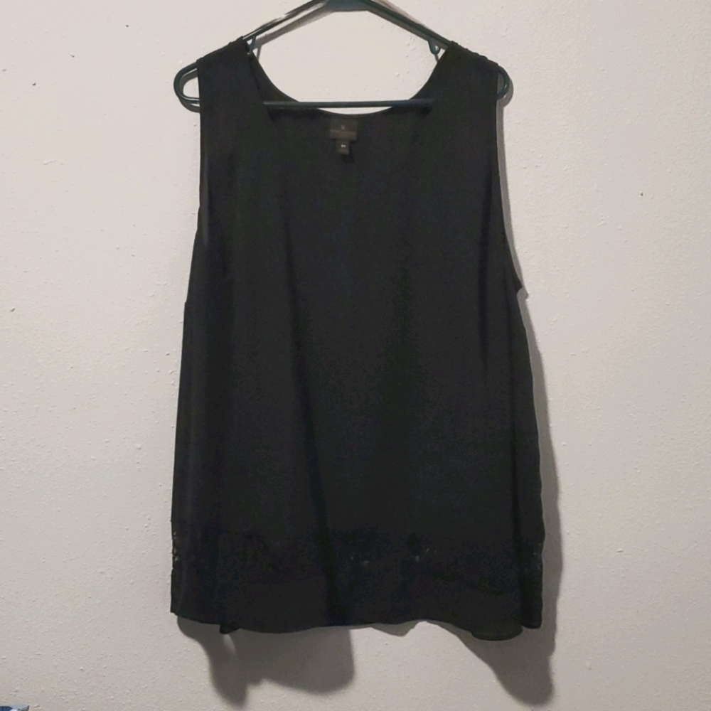 Worthington Women Black With Lace 3X Dress Top